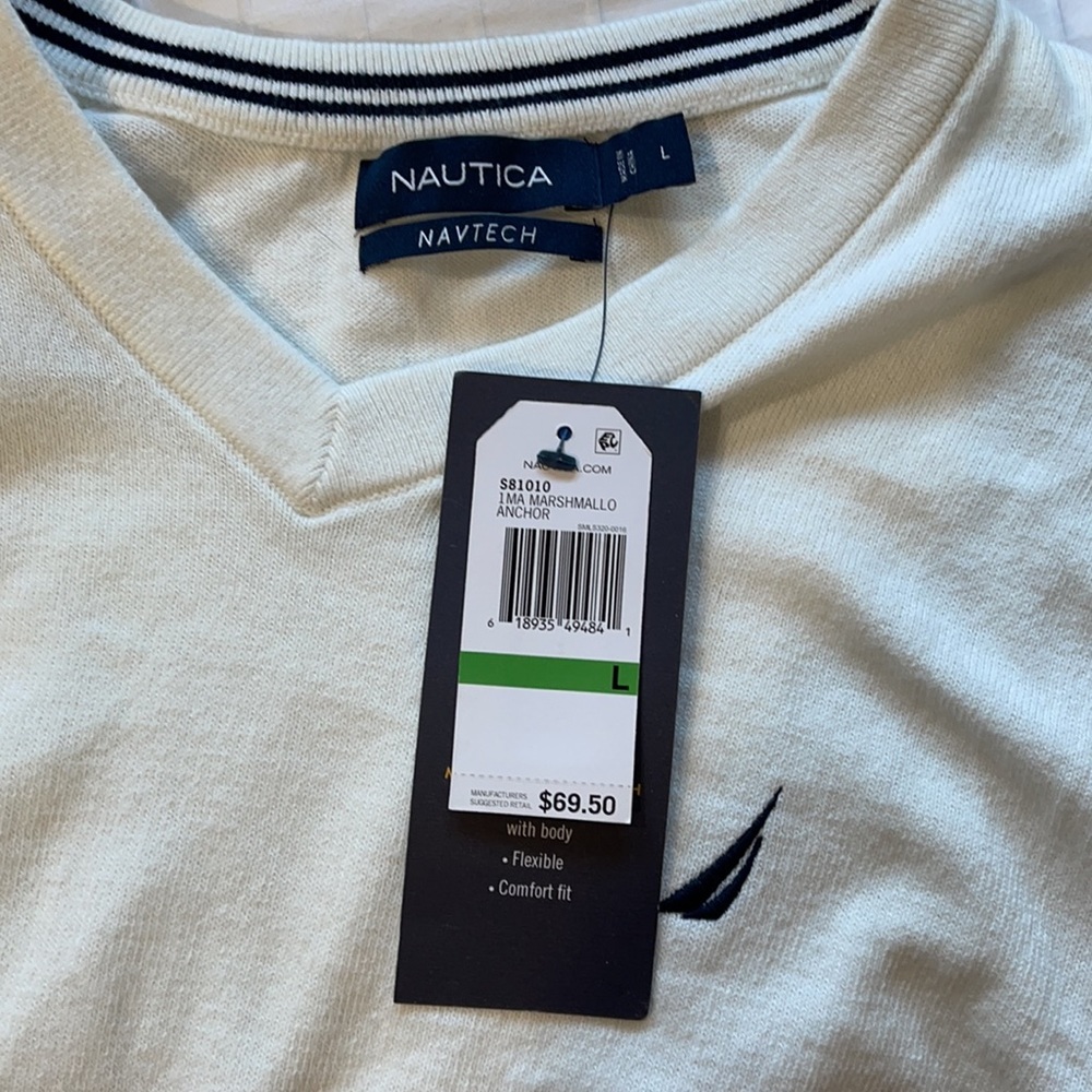 NWT Nautica Men’s V-neck long sleeve sweater - Picture 4 of 4